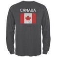 thumbnail image 1 of World Cup Distressed Flag Canada Mens Long Sleeve T Shirt Deep Heather LG, 1 of 1