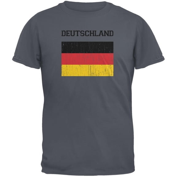 World Cup Distressed Flag Deutschland Charcoal Youth T-Shirt - Youth Large