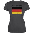 thumbnail image 1 of World Cup Distressed Flag Deutschland Dark Heather Juniors Soft T-Shirt - Large, 1 of 1
