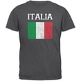 thumbnail image 1 of World Cup Distressed Flag Italia Dark Heather Adult T-Shirt - Small, 1 of 1