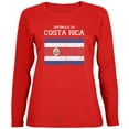 thumbnail image 1 of World Cup Distressed Flag Republica de Costa Rica Red Womens Long Sleeve T-Shirt - Medium, 1 of 1