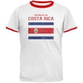 thumbnail image 1 of World Cup Distressed Flag Republica de Costa Rica White/Red Men's Ringer T-Shirt - Large, 1 of 1