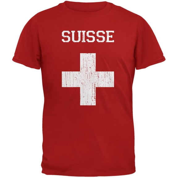 World Cup Distressed Flag Suisse Red Youth T-Shirt - Youth Large