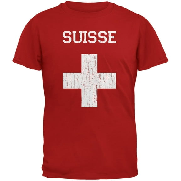 World Cup Distressed Flag Suisse Red Youth T-Shirt - Youth Medium