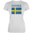 thumbnail image 1 of World Cup Distressed Flag Sweden Sverige Juniors Soft T Shirt White MD, 1 of 1