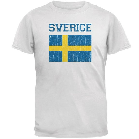 World Cup Distressed Flag Sweden Sverige Mens Soft T Shirt