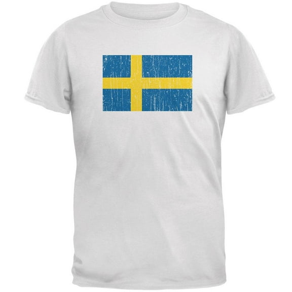 World Cup Distressed Flag Swedish Sweden Mens Soft T Shirt