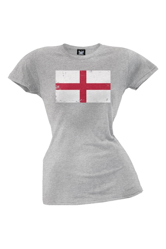 World Cup England Distressed Flag Juniors T-Shirt - Medium