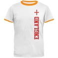 thumbnail image 1 of World Cup England Mens Ringer T Shirt White-Gold SM, 1 of 1