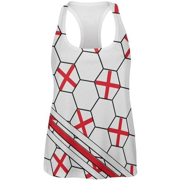 World Cup England Soccer Ball All Over Womens Work Out Tank Top Multi X-LG