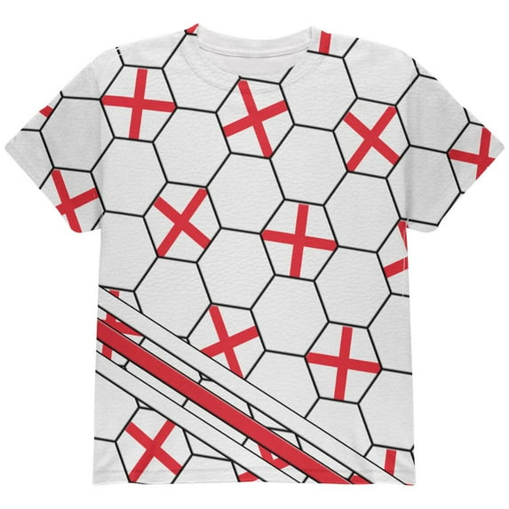 World Cup England Soccer Ball All Over Youth T Shirt Multi YSM