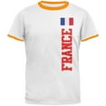 thumbnail image 1 of World Cup France Mens Ringer T Shirt White-Gold SM, 1 of 1