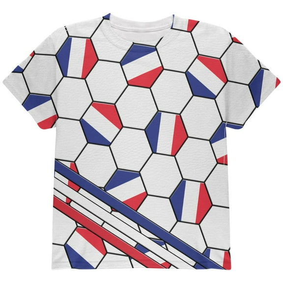 World Cup France Soccer Ball All Over Youth T Shirt Multi YSM