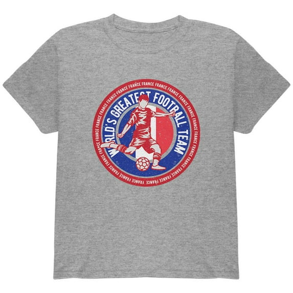 World Cup France Soccer World's Best Football Team Youth T Shirt Heather YLG