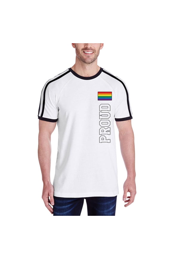 World Cup Gay Pride Flag Soccer Jersey T Shirt White-Black SM