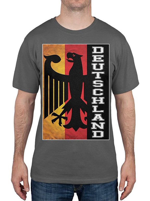 World Cup Germany Deutschland Eagle Silhouette Charcoal T-Shirt - X-Large
