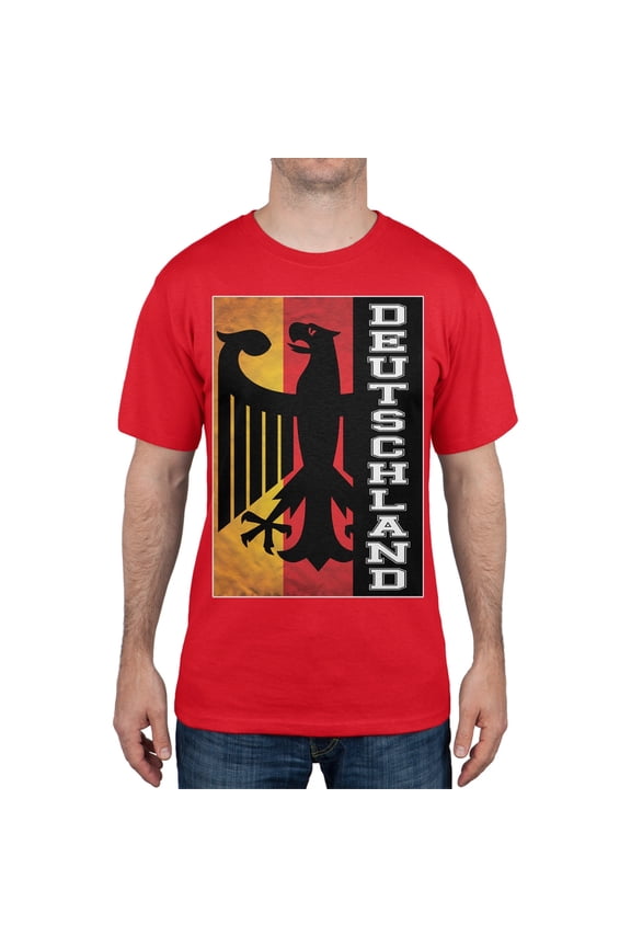 World Cup Germany Deutschland Eagle Silhouette Red T-Shirt - Large