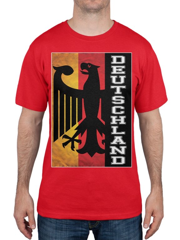 World Cup Germany Deutschland Eagle Silhouette Red T-Shirt - Medium