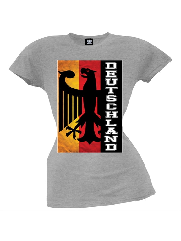 World Cup Germany Deutschland Eagle Silhouette Sport Grey Juniors T-Shirt - Small