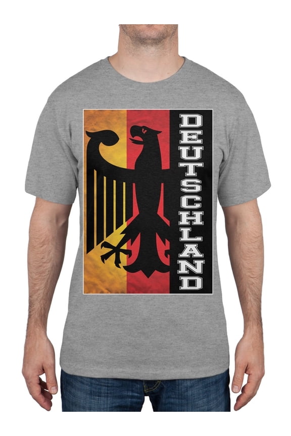 World Cup Germany Deutschland Eagle Silhouette Sport Grey T-Shirt - Large