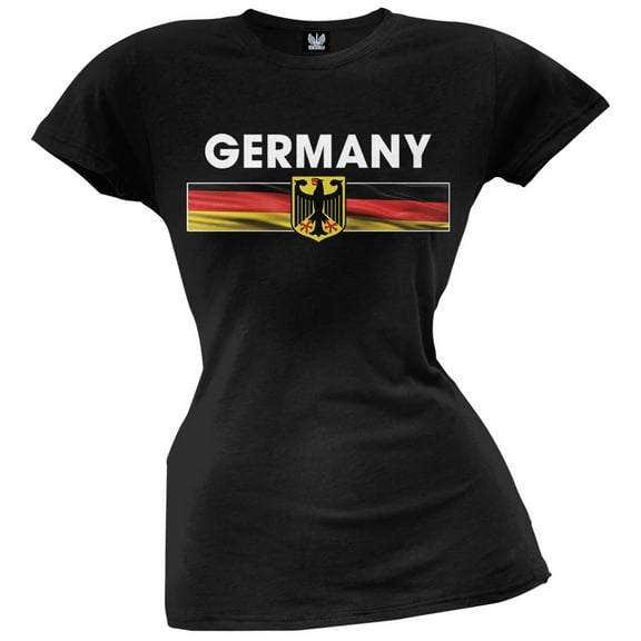 World Cup Germany Eagle Crest Black Soccer Juniors T-Shirt