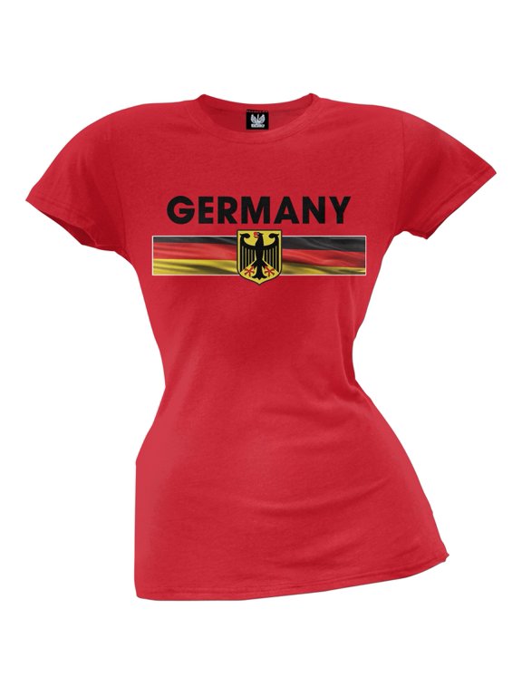 World Cup Germany Eagle Crest Red Soccer Juniors T-Shirt - Small