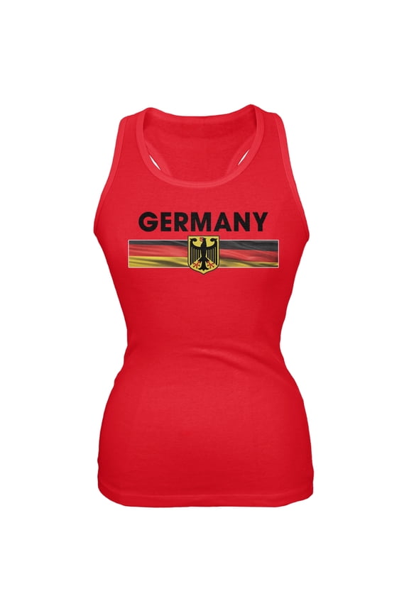 World Cup Germany Eagle Crest Red Soccer Juniors Tank Top - Large