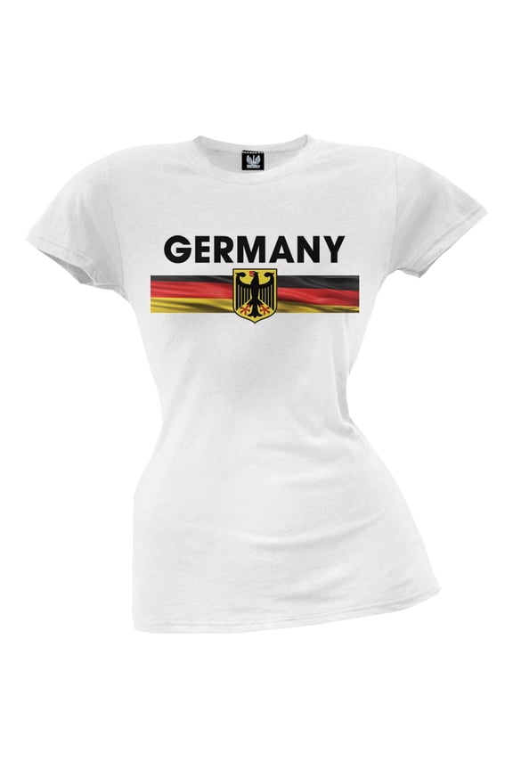 World Cup Germany Eagle Crest White Soccer Juniors T-Shirt - Large