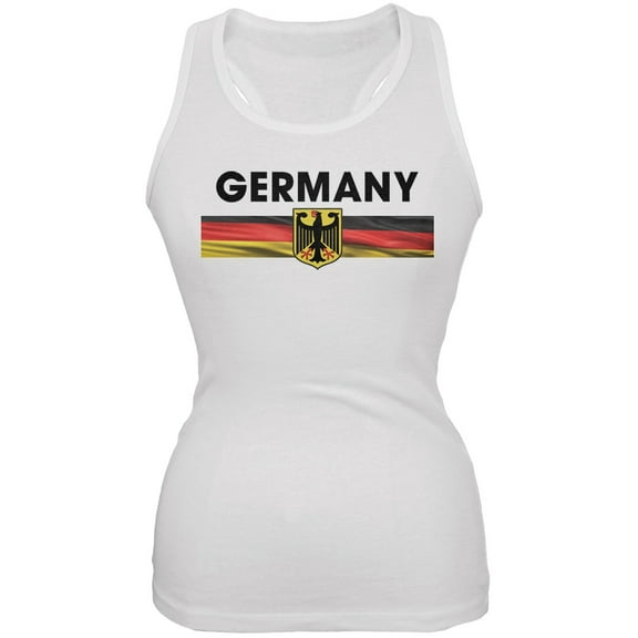 World Cup Germany Eagle Crest White Soccer Juniors Tank Top - Medium