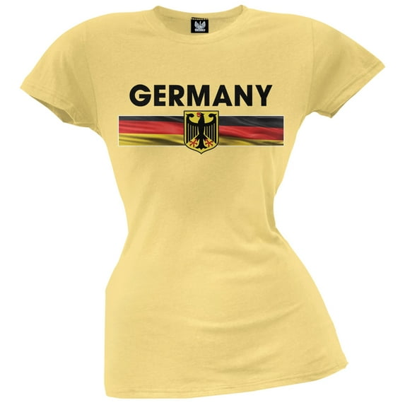 World Cup Germany Eagle Crest Yellow Soccer Juniors T-Shirt - Medium