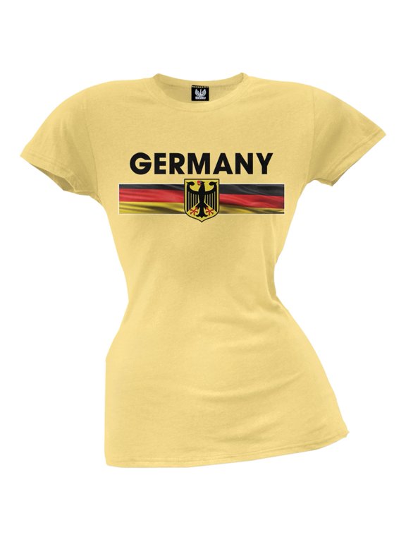 World Cup Germany Eagle Crest Yellow Soccer Juniors T-Shirt - Medium