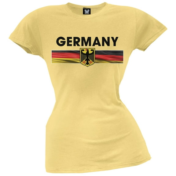 World Cup Germany Eagle Crest Yellow Soccer Juniors T-Shirt - X-Large