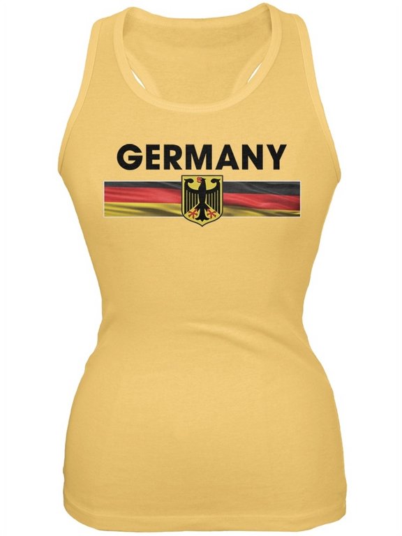 World Cup Germany Eagle Crest Yellow Soccer Juniors Tank Top