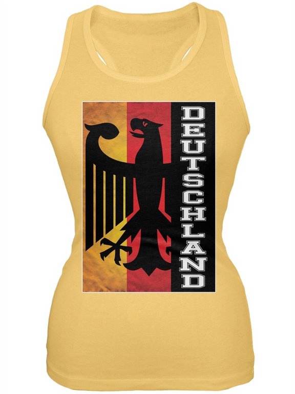 World Cup Germany Eagle Silhouette Yellow Juniors Tank Top