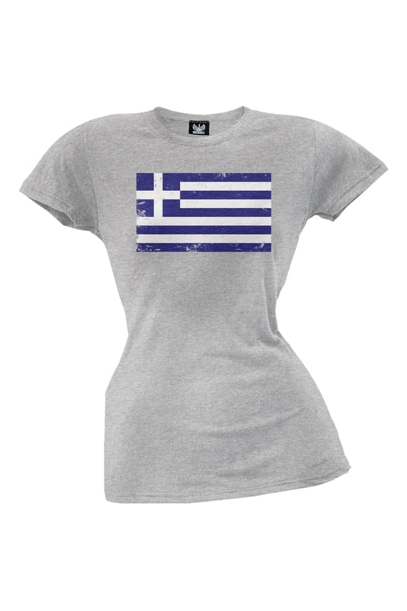 World Cup Greece Distressed Flag Juniors T-Shirt - Small
