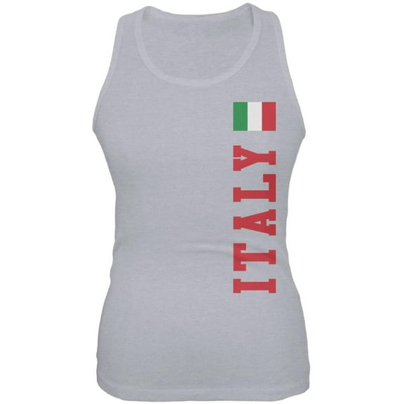 World Cup Italy Heather Grey Juniors Soft Tank Top - Medium