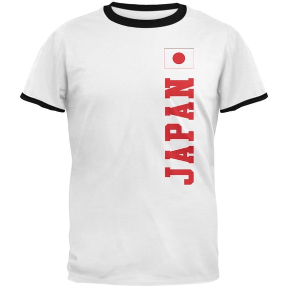 World Cup Japan Mens Ringer T Shirt White-Black MD