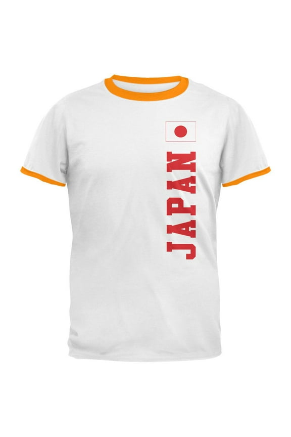 World Cup Japan Mens Ringer T Shirt White-Gold LG