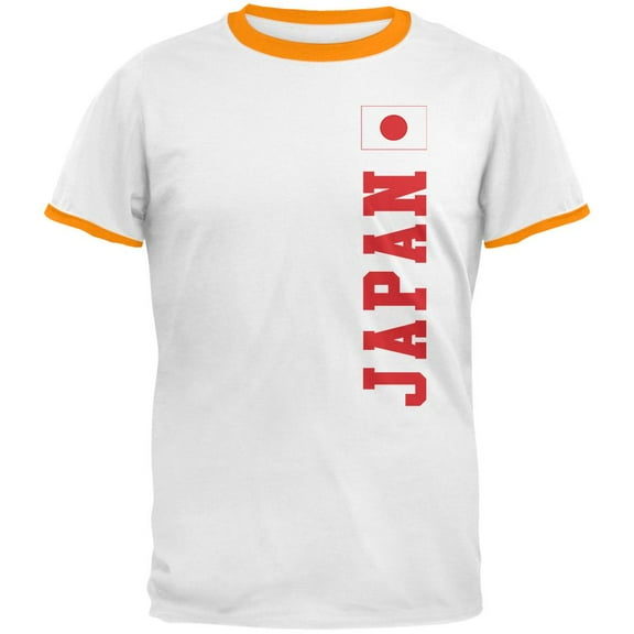 World Cup Japan Mens Ringer T Shirt White-Gold X-LG
