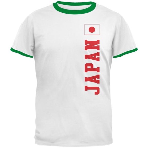 World Cup Japan Mens Ringer T Shirt White-Kelly SM