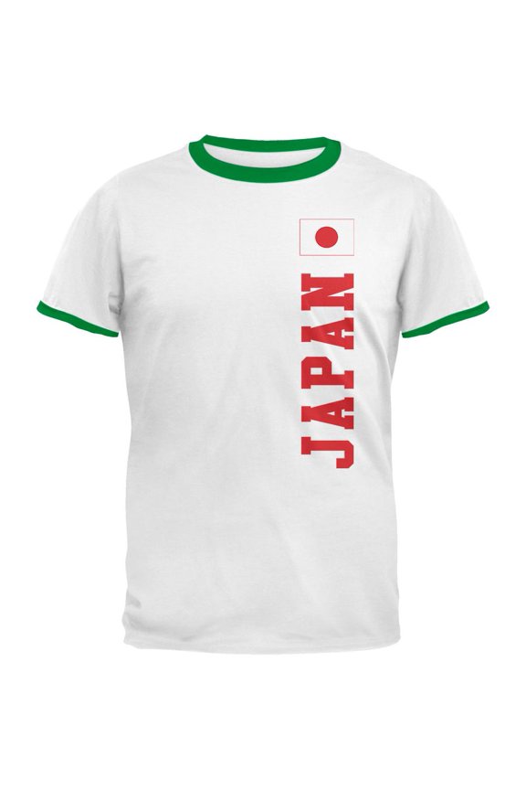 World Cup Japan Mens Ringer T Shirt White-Kelly SM