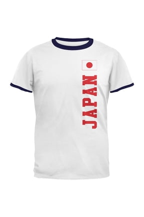World Cup Japan Mens Ringer T Shirt White-Navy MD