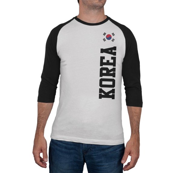 World Cup Korea Mens Raglan T Shirt White-Black MD