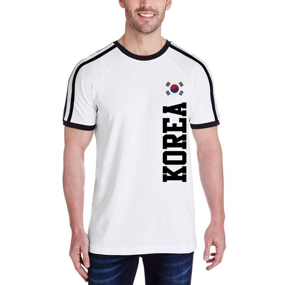 World Cup Korea Mens Soccer Jersey T-Shirt White-Black SM