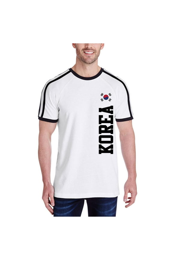 World Cup Korea Mens Soccer Jersey T-Shirt White-Black SM