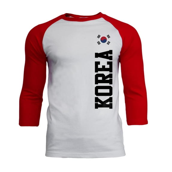 World Cup Korea Mens Soft Raglan T Shirt White-Red X-LG