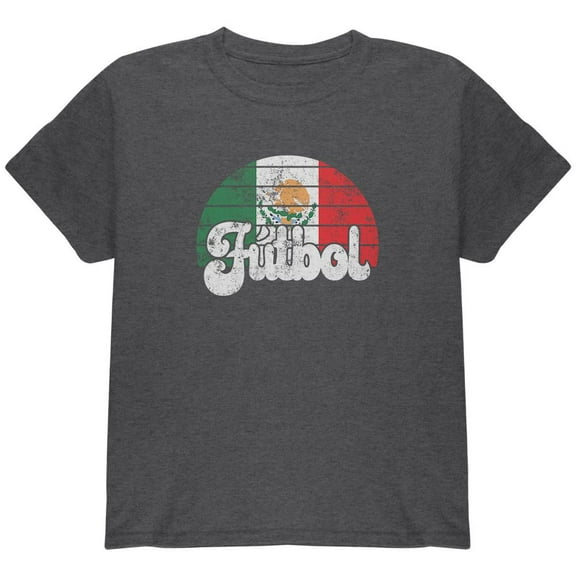 World Cup Mexico Futbol Football Soccer Youth T Shirt Dark Heather YLG