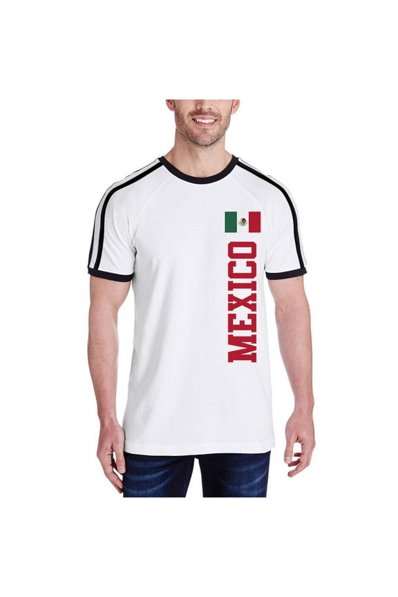 World Cup Mexico Mens Soccer Jersey T-Shirt White-Black SM