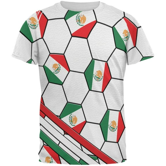 World Cup Mexico Soccer Ball All Over Mens T Shirt Multi X-LG