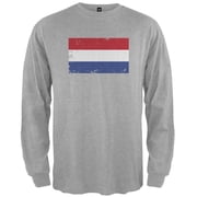 World Cup Netherlands Distressed Flag Long Sleeve T-Shirt - Large